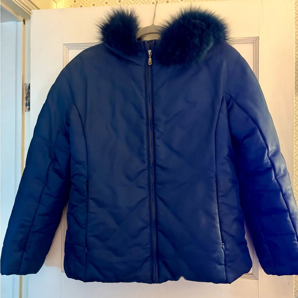 1 Madison Blue Down Jacket with Fur Trim